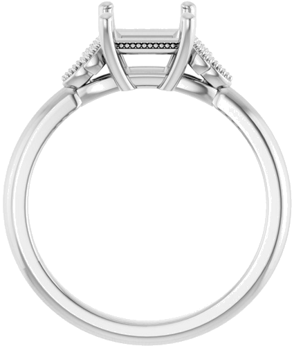 Sužadėtuvių Žiedas „Solitaire“ 10k white gold Square 5.5mm (2)