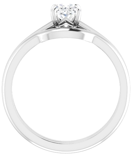 Sužadėtuvių Žiedas „Solitaire“ 585 Baltojo Aukso Oval 7mm x 5mm (7)