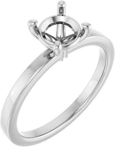 Sužadėtuvių Žiedas „Solitaire“ 14k white gold Round 6.5mm (1)