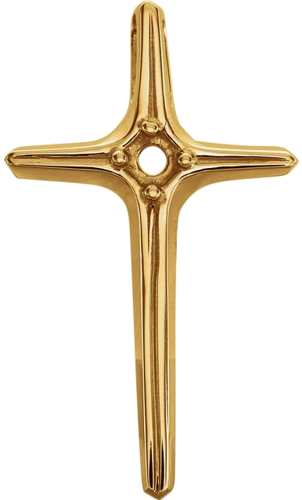 Pakabukas „Solitaire Cross“ 14k yellow gold Round 2.7mm (1)
