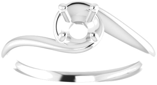 14K White 5.2 mm Round Engagement Ring Mounting (3)