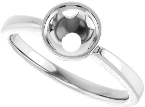 Sužadėtuvių Žiedas „Bezel-Set Solitaire“ 585 Baltojo Aukso Round 6.5mm (5)