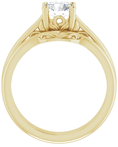 Sužadėtuvių Žiedas „Solitaire“ 14k yellow gold Round 6.5mm (7)