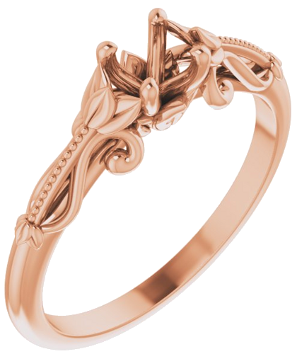 Sužadėtuvių Žiedas „Solitaire Sculptural“ 14k rose gold Round 4.1mm (1)