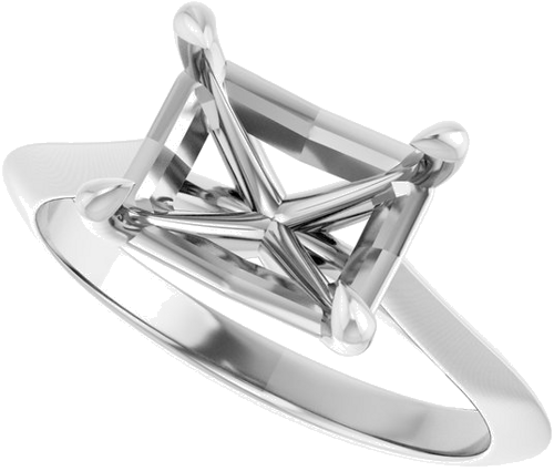 Sužadėtuvių Žiedas „Claw-Prong Solitaire“ 925 Sidabro Emerald 9mm x 7mm (5)