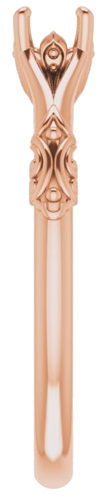 Sužadėtuvių Žiedas „Solitaire Sculptural“ 10k rose gold Round 4.1mm (4)