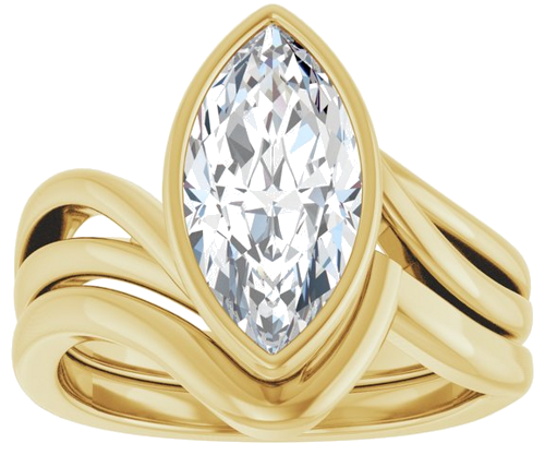 Sužadėtuvių Žiedas „Bezel-Set“ 14k yellow gold Marquise 13mm x 6.5mm (8)