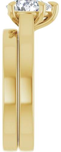 Sužadėtuvių Žiedas „Claw-Prong“ 14k yellow gold Pear 8mm x 6mm (9)
