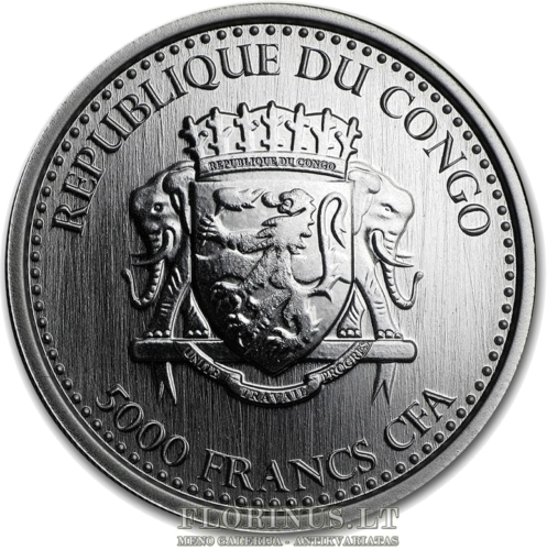 2016 Silverback Gorilla, Congo, 5000 francs, 1 oz silver coin (2)