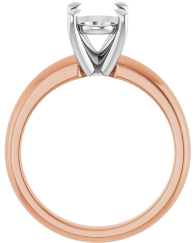 Sužadėtuvių Žiedas „Solitaire“ 585 Baltojo Ir Rožinis Aukso Oval 9mm x 7mm (2)