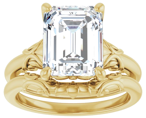 Sužadėtuvių Žiedas „Solitaire“ 18k yellow gold Emerald 10mm x 8mm (8)