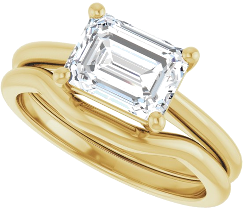 Sužadėtuvių Žiedas „Solitaire“ 14k yellow gold Emerald 8mm x 6mm (10)