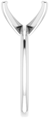 14K White  10x8 mm Emerald Solitaire Engagement Ring Mounting (4)