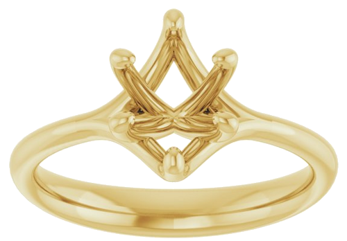 18K Yellow 8x6 mm Oval Engagement Ring Mounting (3)