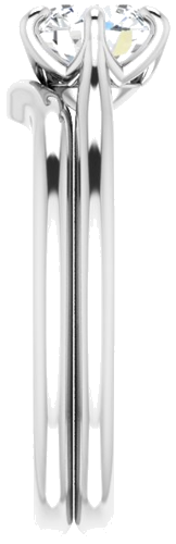 Sužadėtuvių Žiedas „Solitaire“ 14k white gold Round 6.5mm (9)