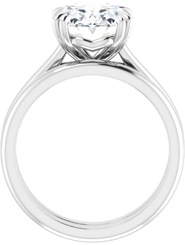 Sužadėtuvių Žiedas „Double Claw-Prong“ 14k white gold Oval 11mm x 9mm (7)