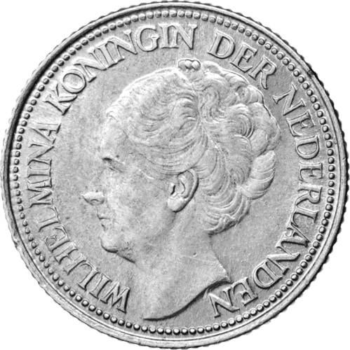 1/4 Gulden Wilhelmina I (1944-1947) Netherlands Silver Coin (2)