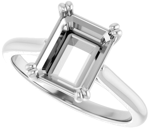 Sužadėtuvių Žiedas „Solitaire“ 585 Baltojo Aukso Emerald 9mm x 7mm (5)