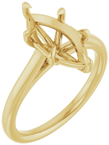 Sužadėtuvių Žiedas „Claw-Pong“ 14k yellow gold Marquise 13mm x 6.5mm (1)