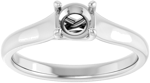 14K White 5.2 mm Round Solitaire Engagement Ring Mounting (3)