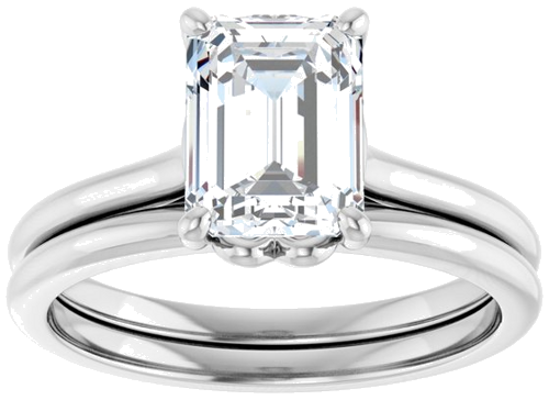 Sužadėtuvių Žiedas „Solitaire“ 585 Baltojo Aukso Emerald 8mm x 6mm (8)