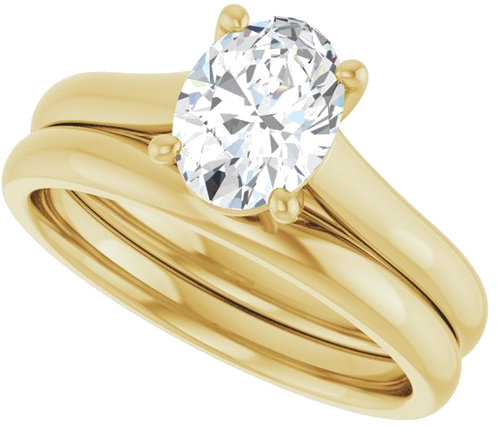 Sužadėtuvių Žiedas „Solitaire“ 14k yellow gold Oval 8mm x 6mm (10)