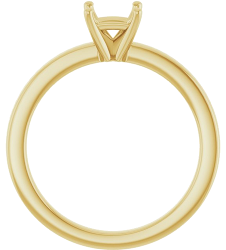 14K Yellow 4.5 mm Square Solitaire Engagement Ring Mounting (1)