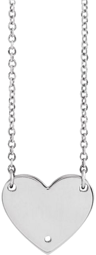Sterling Silver 1.5 mm Round Engravable Heart 18  Necklace Mounting (1)