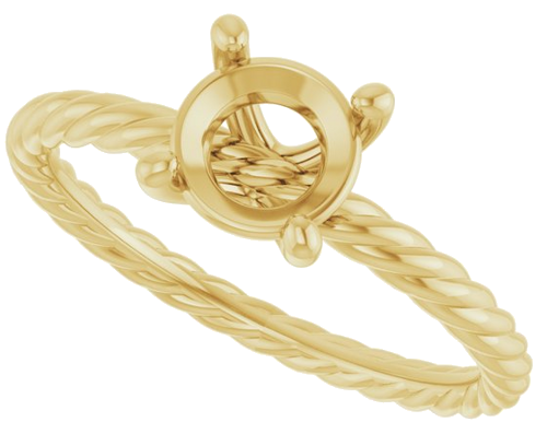 Sužadėtuvių Žiedas „Solitaire Rope“ 14k yellow gold Round 6.5mm (5)