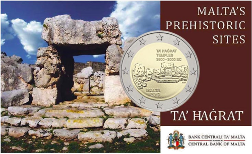 2019 Malta Ta Hadžrato Šventykla 2 eurų BU moneta kortelėje (1)
