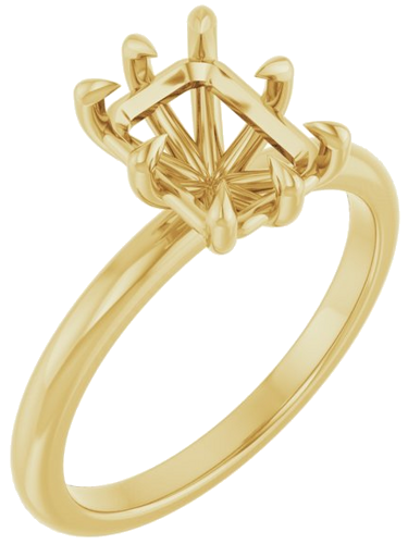 Sužadėtuvių Žiedas „Claw-Prong“ 14k yellow gold Emerald 8mm x 6mm (1)