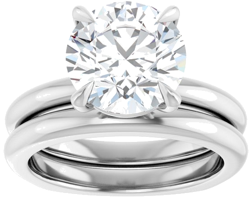 Sužadėtuvių Žiedas „Claw-Prong Euro Shank“ 14k white gold Round 9.4mm (8)