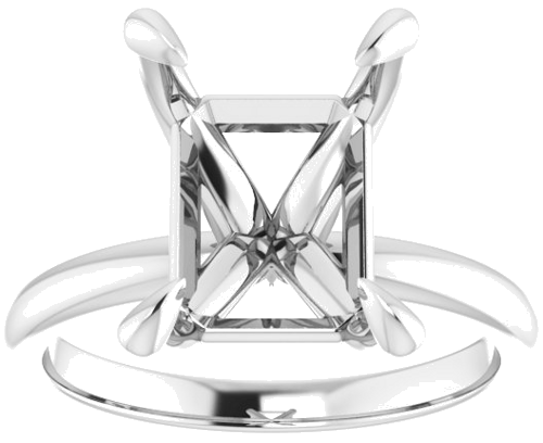 Sužadėtuvių Žiedas „Solitaire“ 585 Baltojo Aukso Emerald 11mm x 9mm (3)