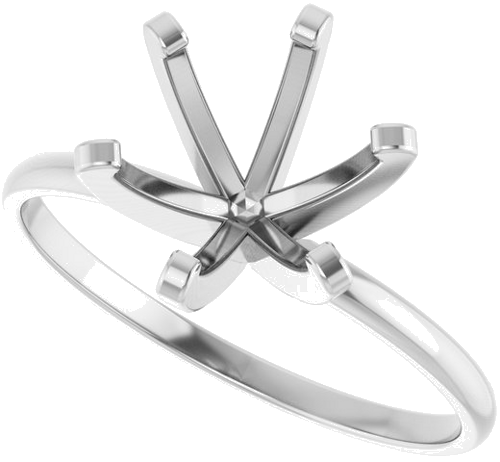 14K White 8.2 mm Round Solitaire Engagement Ring Mounting (5)