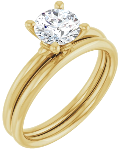 Sužadėtuvių Žiedas „Solitaire“ 14k yellow gold Round 6.5mm (6)