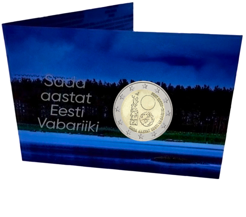 2018 Estonia 100 years of the Republic 2 euro BU coin in coincard (3)