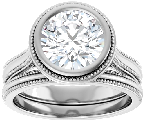 14K White 8.2 mm Round Solitaire Engagement Ring Mounting (6)