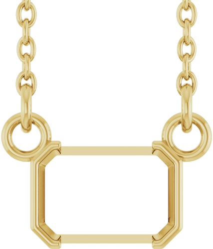 Pakabukas „Solitaire“ 14k yellow gold Emerald 6mm x 4mm (1)