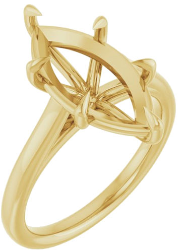 Sužadėtuvių Žiedas „Claw-Pong“ 14k yellow gold Marquise 16mm x 8mm (1)