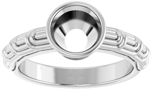 Sužadėtuvių Žiedas „Solitaire“ 585 Baltojo Aukso Round 7.4mm (3)