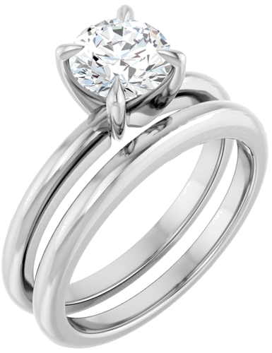 Sužadėtuvių Žiedas „Claw-Prong Solitaire“ 10k white gold Round 6.5mm (6)