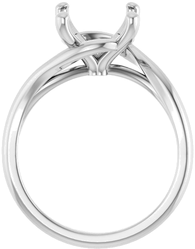 Sužadėtuvių Žiedas „Bypass“ 14k white gold Cushion 9mm (2)