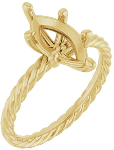 Sužadėtuvių Žiedas „Solitaire Rope“ 14k yellow gold Marquise 12mm x 6mm (1)