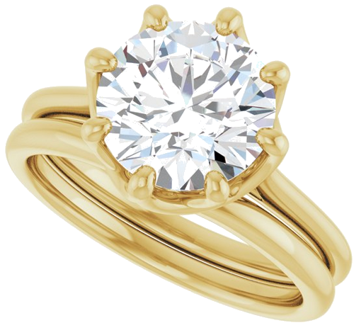 Sužadėtuvių Žiedas „Solitaire“ 14k yellow gold Round 9mm (10)