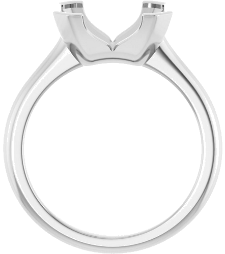 Sužadėtuvių Žiedas „Half-Bezel Solitaire“ 10k white gold Emerald 10mm x 8mm (2)