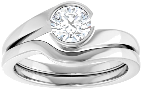 Sužadėtuvių Žiedas „Half-Bezel Solitaire“ 14k white gold Round 5.5mm (8)