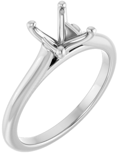 Sužadėtuvių Žiedas „Accented“ 14k white gold Oval 8mm x 6mm (1)