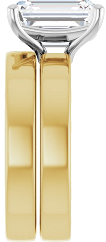 Sužadėtuvių Žiedas „Solitaire“ 14k yellow/white gold Emerald 10mm x 8mm (9)