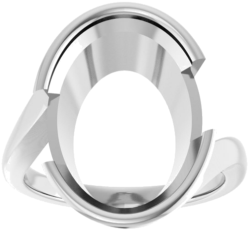Sužadėtuvių Žiedas „Half-Bezel Solitaire“ 925 Sidabro Oval 16mm x 12mm (3)