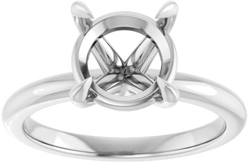 Platinum 9 mm Round Solitaire Engagement Ring Mounting (3)